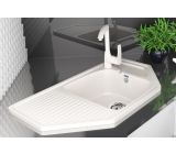 Corner single-section sink with tap hole